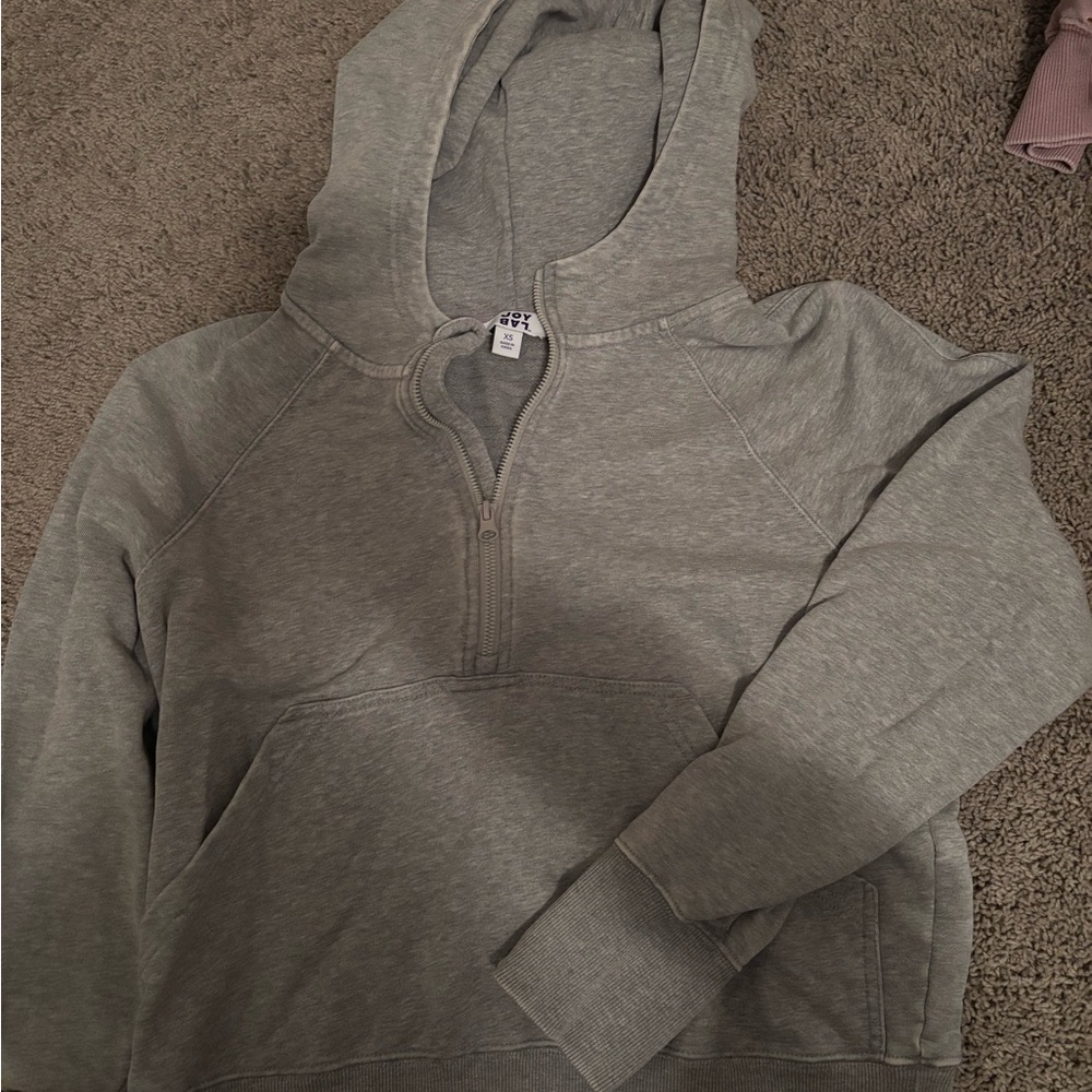 JoyLab Women’s Crop Gray Zip-Up Sweater